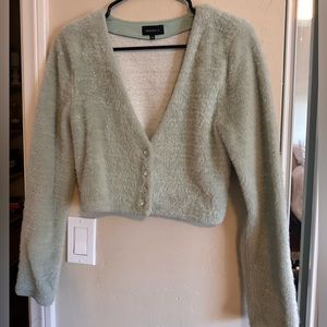 Mint green Majorelle long sleeve crop top